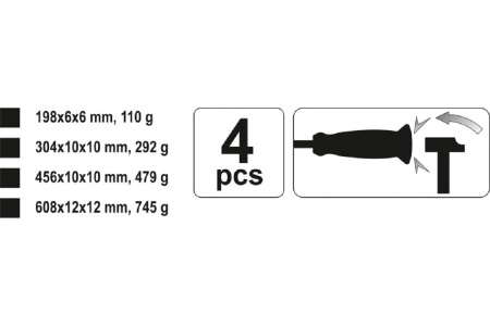 Набор монтажек 4 пр. YATO YT-4730