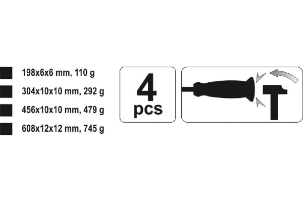 Набор монтажек 4 пр. YATO YT-4730