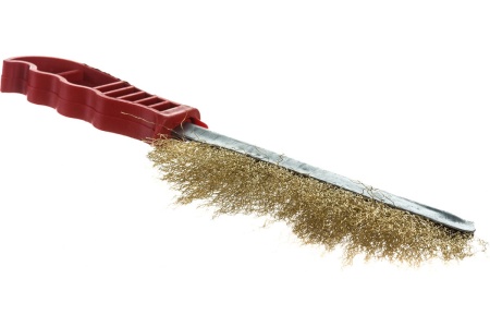 Корщетка с пластиковой рукояткой и стальной основой (23 см; стальная проволка анодированная) СПЕЦ-3352