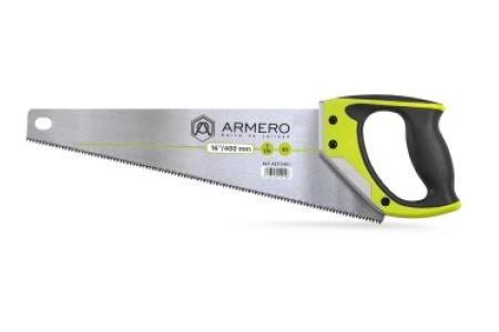 Ножовка по дереву, 400мм, 3d, средний зуб, алюминиевая защита ARMERO A531/401