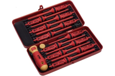 Диэлектрическая отвертка Smart с набором насадок 12 шт в кейсе Felo 06391306