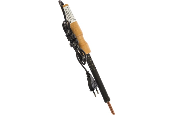 Электропаяльник с деревянной рукояткой Зубр 80Вт 55407-80