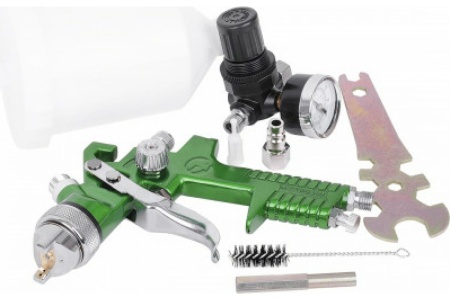 Пневматический краскопульт INTERTOOL, форсунка 1.3 мм, бачок 600 мл, PT-0102