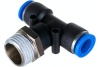 Фитинг Т-образный с наружной резьбой (10 мм; 1/2") для пластиковых трубок ROCKFORCE RF-SPB10-04