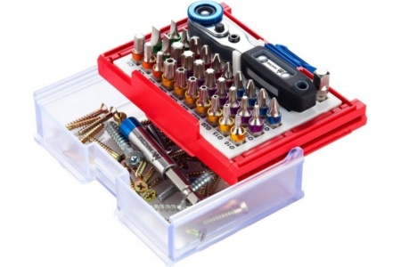 Набор вставок бит 1/4, TORX, HEX, PZ, PH, SLOT, 33 предмета МАСТАК 058-10033C