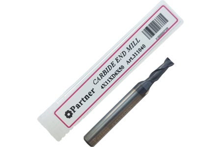 Фреза концевая твердосплавная универсальная до 45 НRC Серия 311 (4х11х50 мм; 2-х перая; AlTiN; хв-к 6 мм) Partner 311040