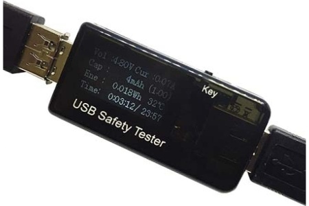 Цифровой тестер USB Espada J7-t, 3-30В, 0-5А (черный) 41723