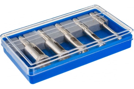 Набор алмазных трубчатых сверл с кондуктором (4-12 мм) 6 шт. Зубр 29851-H6