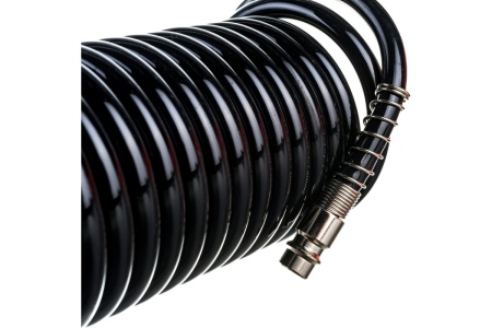 Шланг спиральный черный полиуретановый профи (15 м; 5х8 мм) Pegas pneumatic 4921