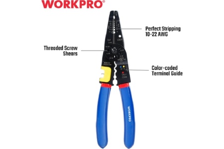 Многофункциональные обжимные клещи WORKPRO 210 мм WP291009