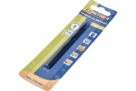 Сверло по дереву (6х90 мм) ПРАКТИКА 775-587 Сверло по дереву (6х90 мм) ПРАКТИКА 775-587