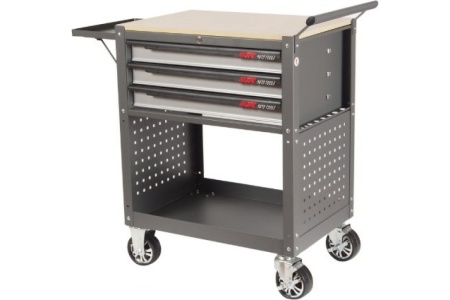 Инструментальная тележка (3 секции, серая, на колесах, с открытым отсеком) JTC 5516
