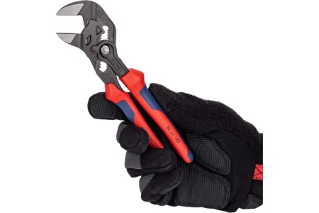 Переставные клещи-ключ Knipex 180 мм, 40 мм (1 1/2"), серые, 2К ручки, KN-8602180SB