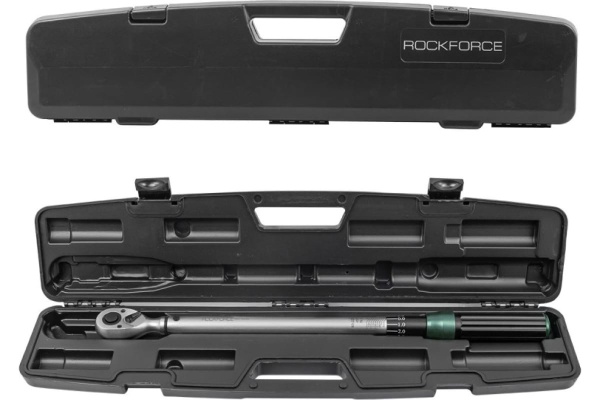 Динамометрический ключ щелчкового типа ROCKFORCE Premium с быстрой фиксацией, 40-220 Нм, 1/2", в пластиковом кейсе RF-6474535