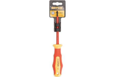 Диэлектрическая крестовая отвертка SHTOK 1000В Ph1x100 мм 09205