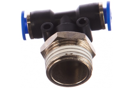 Фитинг Т-образный с наружной резьбой (6 мм; 1/2") для пластиковых трубок ROCKFORCE RF-SPB06-04
