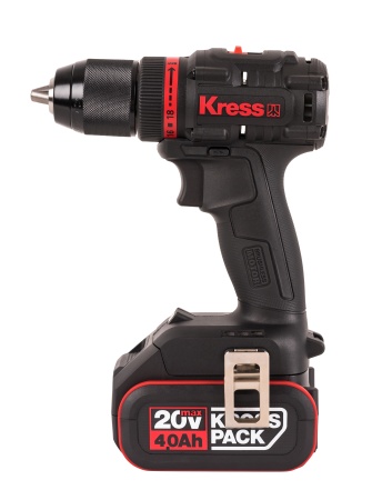 Дрель-шуруповерт аккумуляторная бесщеточная KRESS KUA71, 20В, 60Нм, 4Ач x2, ЗУ 6A, кейс