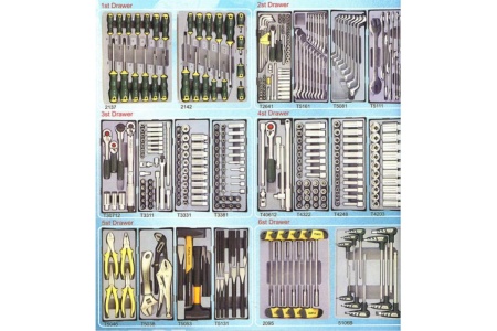 Инструментальная тумба 7 секций, 361пр, черная FORCE 10217-361