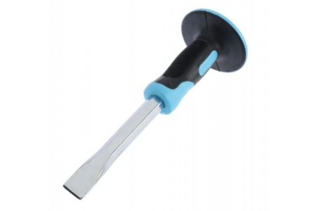 Зубило ТУНДРА плоское сталь 45, хромированное, 2К рукоятка, 250 х 25 мм 4774503