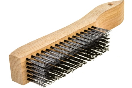 Зачистная 6-и рядная щетка, закаленная прямая проволока с деревянной ручкой СИБРТЕХ 74806