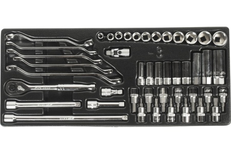 Набор инструментов в переносном инструментальном ящике 3 лотка 65 предметов JTC-B065