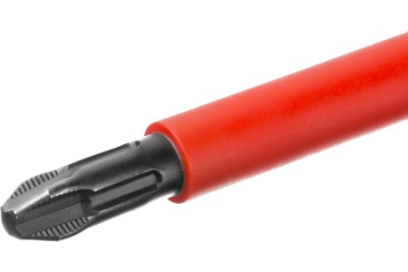 Отвертка KRAFTOOL высоковольтная, Cr-Mo-V стержень, двухкомп. маслобензостойкая рукоятка, PH №3, 150мм 250084-3-150