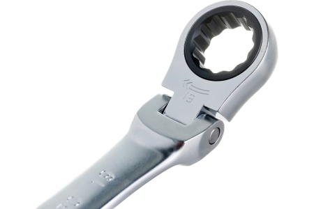 Трещоточный комбинированный ключ с шарниром 19мм KING TONY 373019M