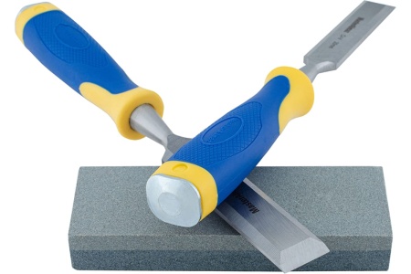 Набор стамесок МастерАлмаз в пластиковом кейсе, 8, 10, 18, 25 мм + точильный камень 10507108