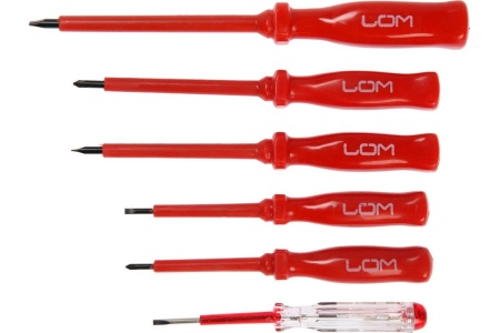Набор диэлектрических отверток с тестером LOM 6 предметов 2679444