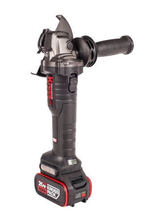 Угловая шлифмашина аккумуляторная KRESS, KU801, 20В, 125мм, 4Ач х2, ЗУ 6А, кейс