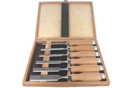 Набор из 6 плоских стамесок Narex Wood Line Profi (светлые) 853055