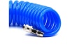 Шланг пневматический полиуретановый спиральный (10 м, 8х12 мм, быстросъем Rapid M+F сталь, 10-16 бар, синий) HQ-mech HQ-AH05-1012BLUE