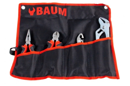 Набор: переставные плоскогубцы 6 дюймов, кусачки 6 дюймов, длинногубцы 6 дюймов, пассатижи переставные 10 дюймов BAUM 190G