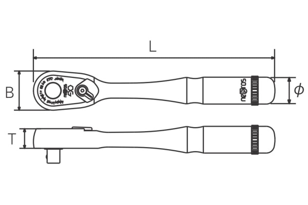 Трещотка KTC NEPROS 90 зубцов NBR390