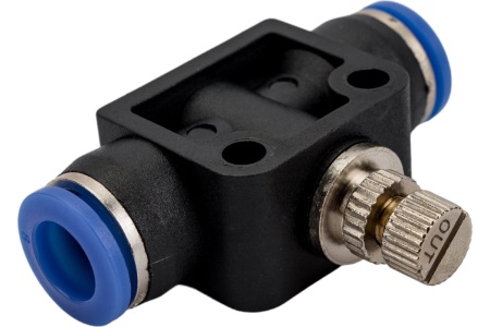 Фитинг цанговый с краником прямой 8 мм - 8 мм Pegas pneumatic 6009