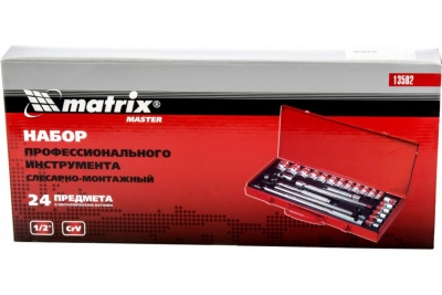 Автомобильный набор инструмента с квадратом 1/2" MASTER MATRIX 13582