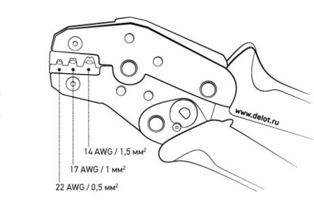 Профессиональные клещи для обжима клемм Дело Техники 417200