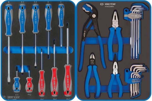 Набор инструментов KING TONY "GLORY" в красной тележке, 152 предмета 934-152GLR