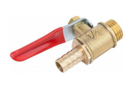 Краник латунный елочка 12 мм - резьба наружная 1/4" Pegas pneumatic 4416