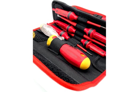 Набор диэлектрических cтержней Felo SL, PH, PZ, TX и рукоятка E-SMART в поясной сумке, 12 шт. 06381204