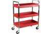Тележка инструментальная (3 секции, красная, на колесах, с открытым отсеком) JTC S1073