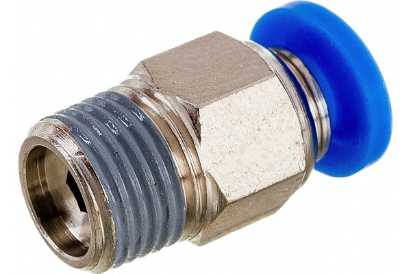 Фитинг цанговый прямой с наружной резьбой 1/8M для трубки диаметром 4 мм SHPI PC 04-R01