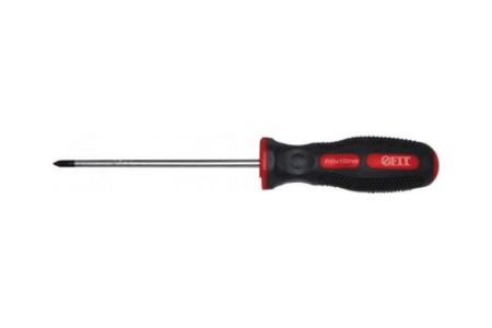 Отвертка с резиновой ручкой CrV 3х75 РН0 FIT 55102