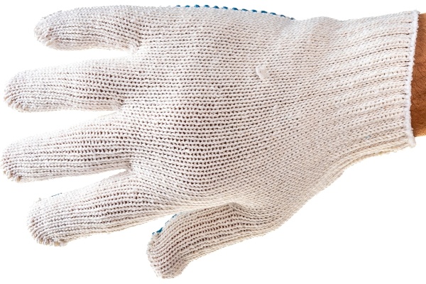 Перчатки СИБРТЕХ х/б, ПВХ-покрытие точка, 7 класс 67703