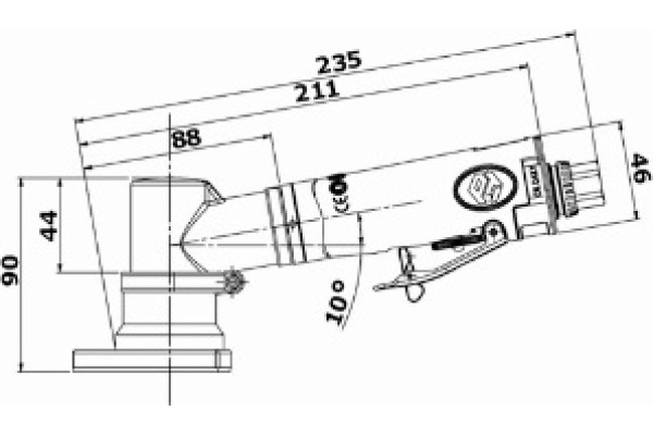 Пневматическая вибрационная шлифовальная машинка с оправкой дельта и треугольник Pneutrend 58101