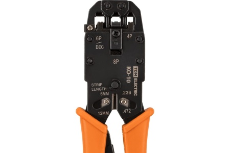 Обжимные клещи TDM КО-10 "МастерЭлектрик" обжим RJ-10/11/12/45 (8P8C, 6P6C, 6P4C, 6P2C, 4P4C) SQ1001-0011