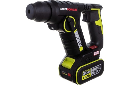 Аккумуляторный перфоратор WORX Professional 20В, 20мм, 1.7Дж, 4Ач х1, ЗУ WU380S Аккумуляторный перфоратор WORX Professional 20В, 20мм, 1.7Дж, 4Ач х1, ЗУ WU380S