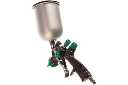 Пневматический краскопульт INTERTOOL LVLP GREEN, форсунка 1.3 мм, бачок 600 мл  PT-0131