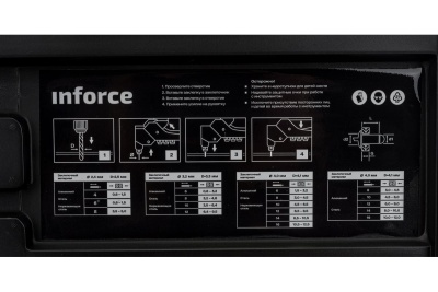 Литой ручной заклепочник Inforce поворотный 360 град., в кейсе, с набором заклепок 2.4-4.8 мм 06-14-111