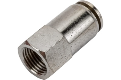Фитинг металлический 6 мм - внутренняя резьба 1/4" Pegas pneumatic 6106